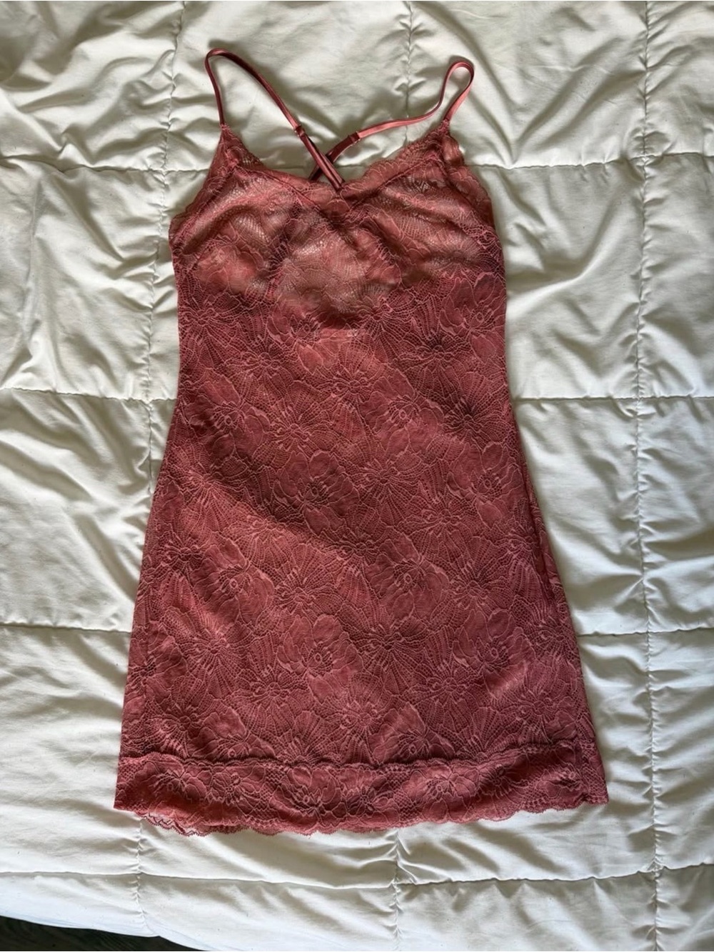 Victoria Secret Lace Slip Dress in Dusty Rose